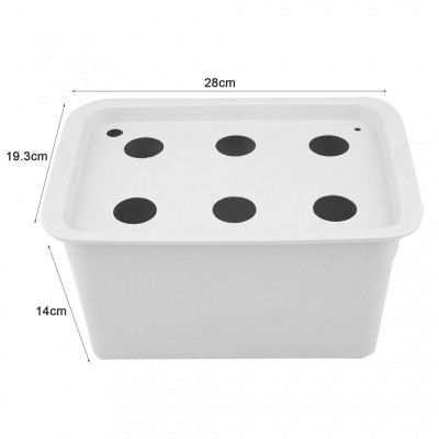 6 Holes Plant Site Hydroponic System Grow Kit Bubble Indoor Garden Cabinet Box   